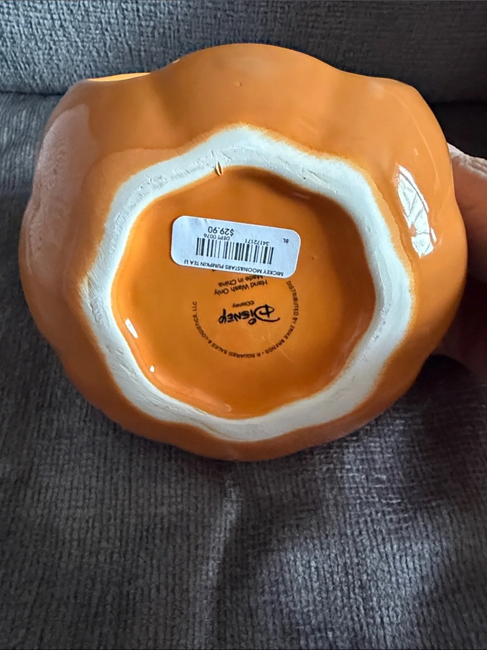 Disney Ceramic Pumpkin Lantern with Star & Moon Cutouts